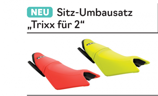 NEU Sitz Umbausatz Trixx 1UP auf 2 UP für Spark ab 2024 Neon Yellow