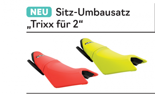 NEU Sitz Umbausatz Trixx 1UP auf 2 UP für Spark ab 2024 Dragon Red